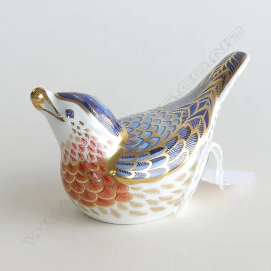 A Royal Crown Derby porcelain paperweight Bluebird